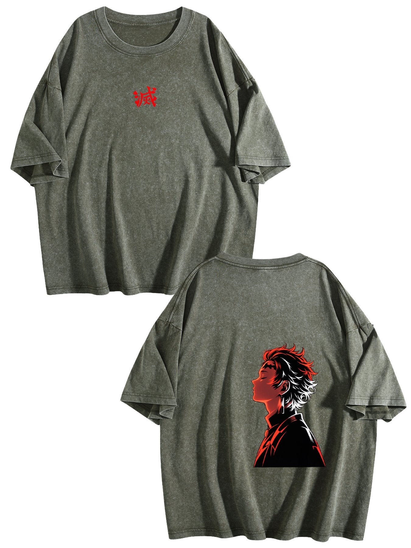 Tanjiro Kamado Red Shadow Graphic Tee