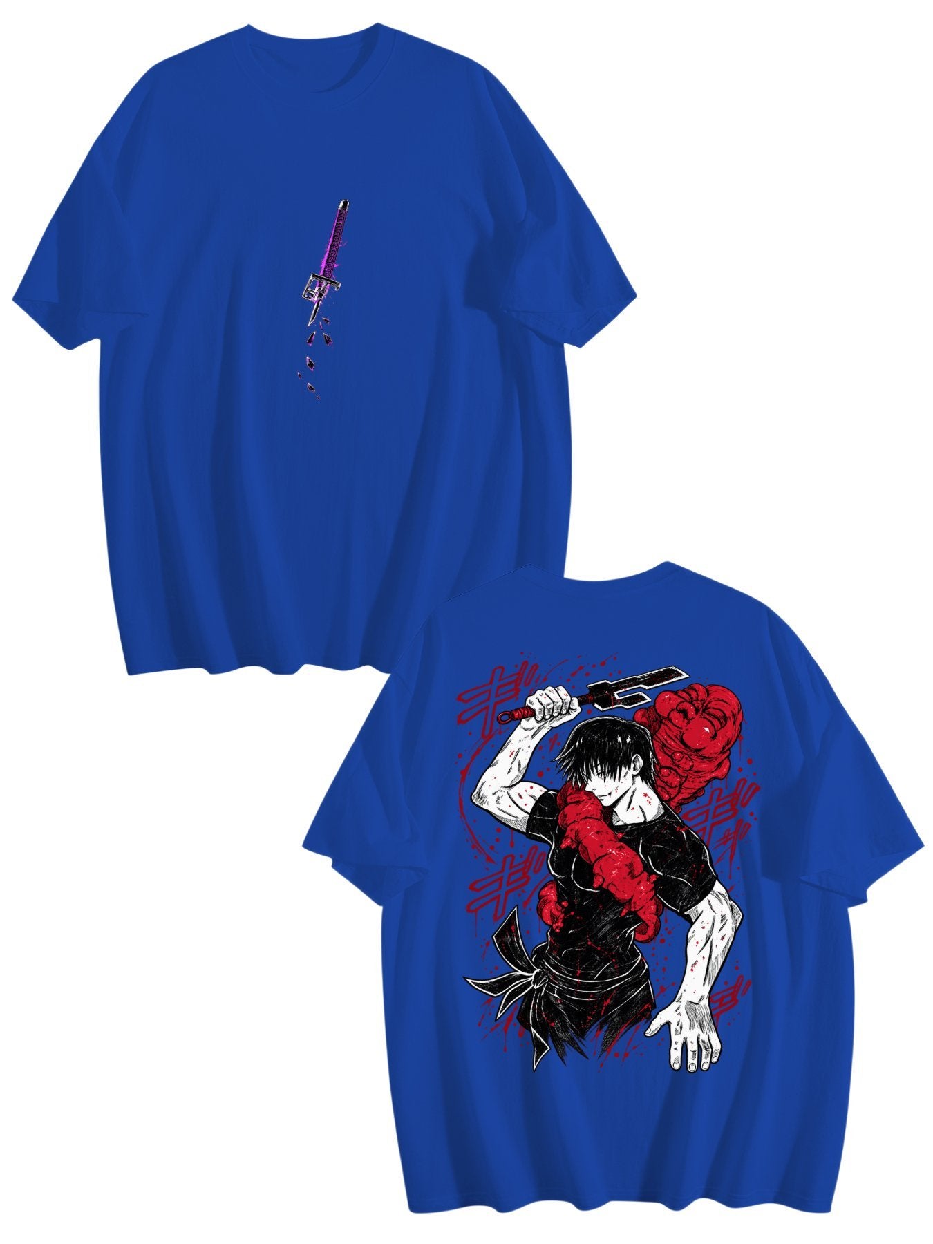 Toji Fushiguro Red Accent Black Anime Tee